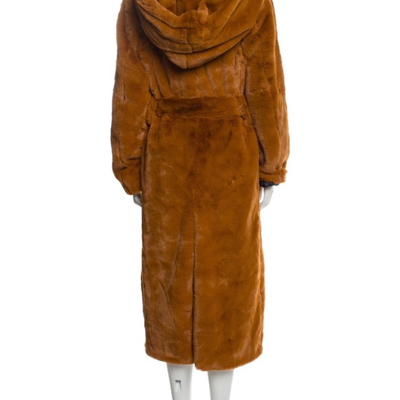 GOLDEN GOOSE Luxurious Brown Faux Fur Coat - Picture 3 of 6